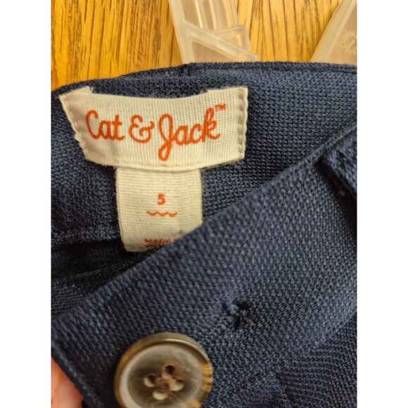 Boys Knit Fashion Pants Cat & Jack Navy Blue Size 5t With Reinforced Knees - Picture 8 of 9